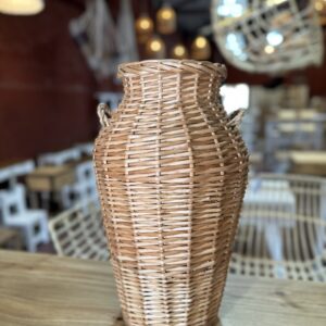 Ánfora Recta Mimbre 25 cm con Manija | Basket Shop