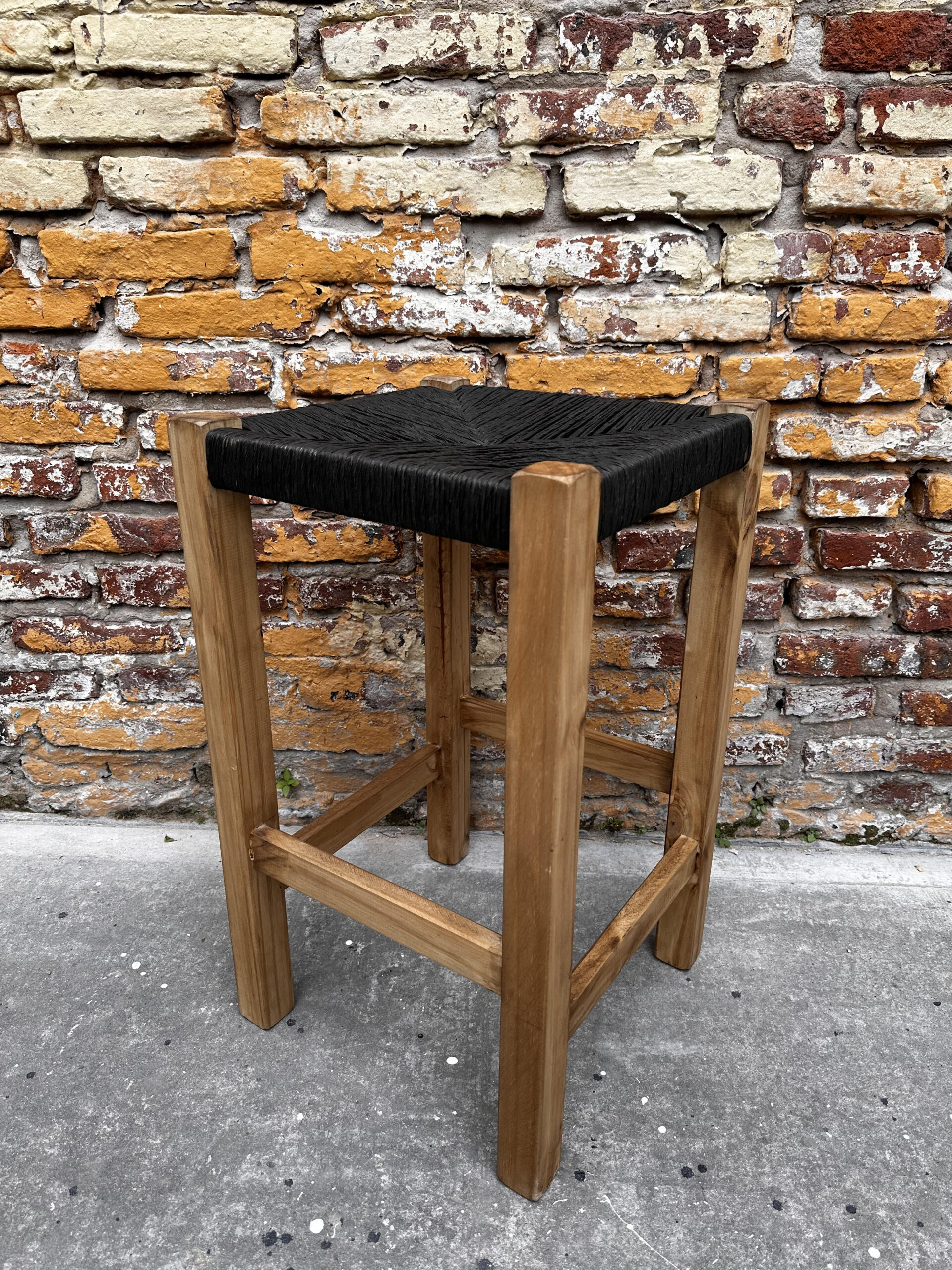 Banqueta Pino Encerado Tejido Craft 70 cm | Basket Shop