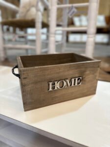 Cajón de Madera Home Pintado Oscuro 30×15 cm | Basket