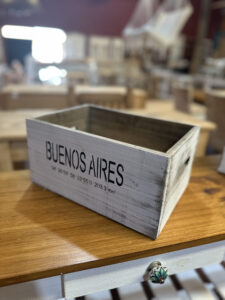 Caja de Madera Buenos Aires Chica Blanca 20 cm | Basket