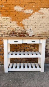 Desayunador Premium 1.20 m Blanco con Parrillas | Basket