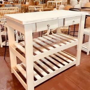 Desayunador 1.20 m Blanco Decapado – Cocina | Basket