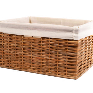 Canasto de Mimbre con Tela Cruda 30x20 cm | Basket Shop