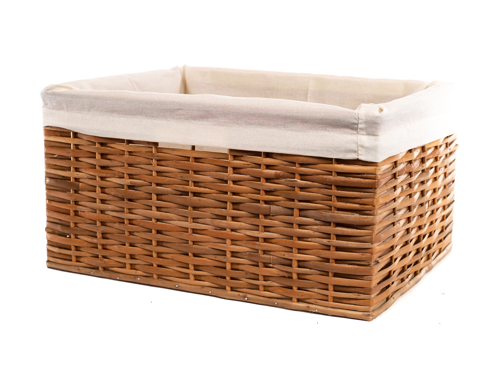 Canasto de Mimbre con Tela Cruda 30×20 cm | Basket Shop