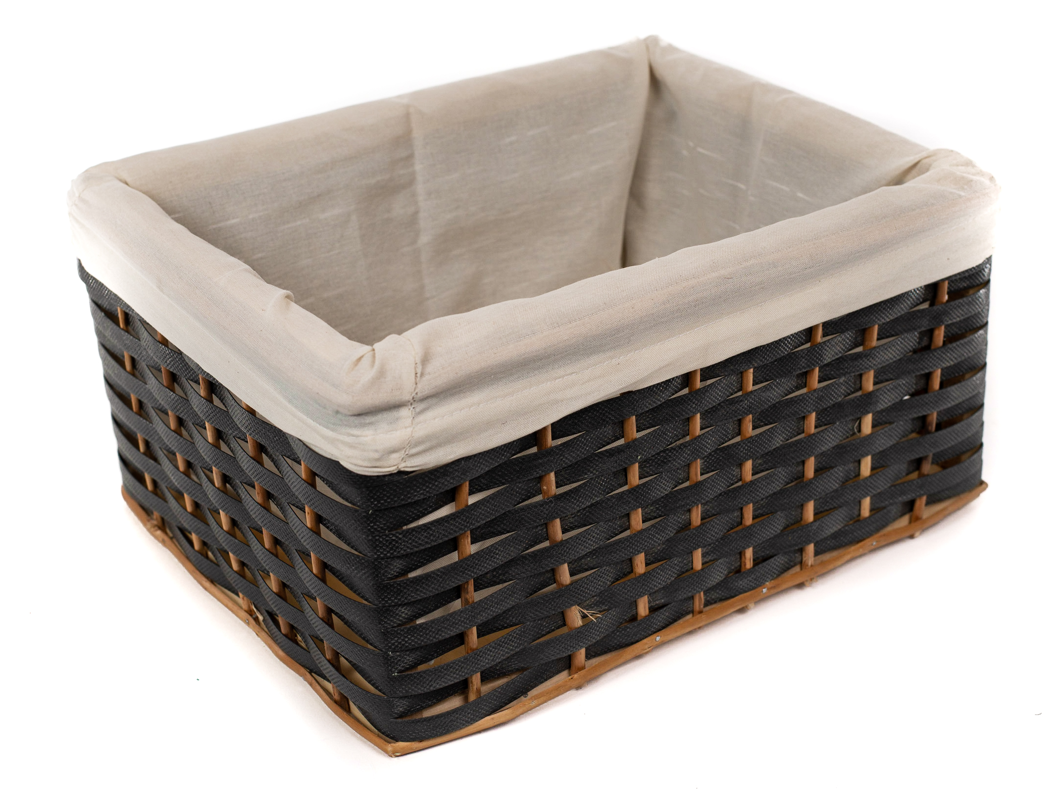 Canasto Suncho Negro con Tela 30×20 cm | Basket Shop