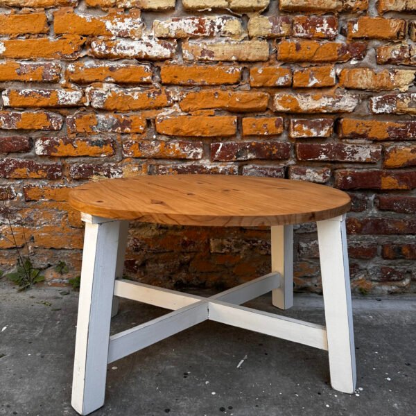 Mesa Ratona Gervasoni 60 cm Blanco y Encerado | Basket