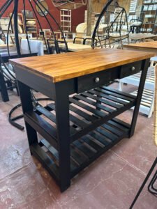 Desayunador 1.20 m Negro Tapa Caoba | Basket Shop
