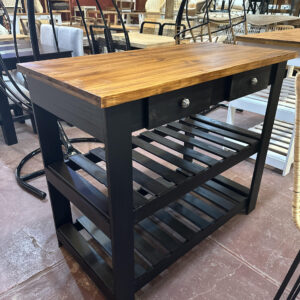Desayunador 1.20 m Negro Tapa Caoba | Basket Shop