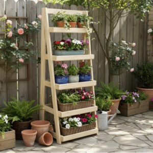 Organizador de Madera 5 Estantes Sin Pintar | Basket Shop