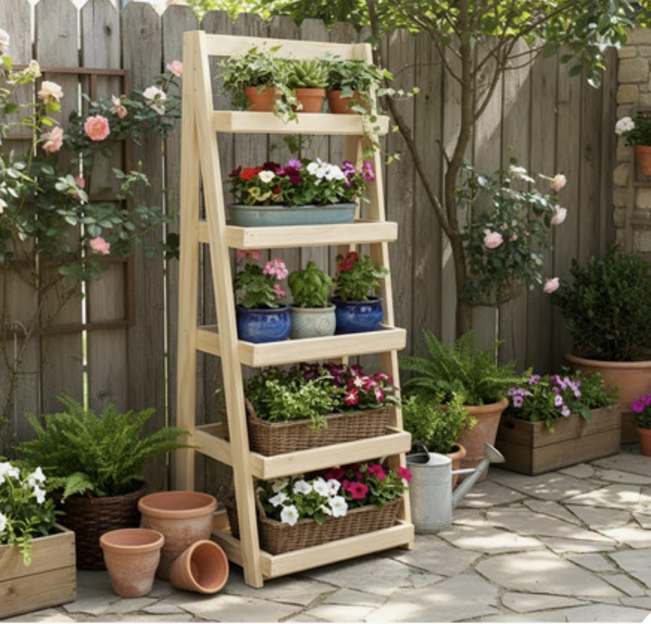 Organizador de Madera 5 Estantes Sin Pintar | Basket Shop