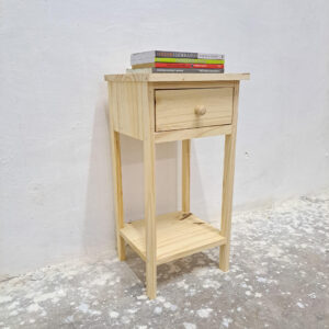 Mesa de Luz 1 Cajón 30 cm Pino Natural | Basket Shop