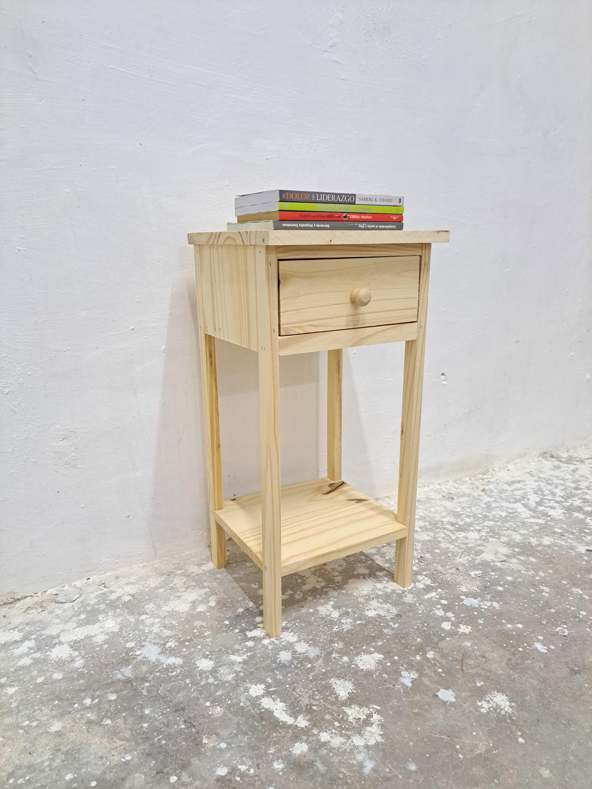 Mesa de Luz 1 Cajón 30 cm Pino Natural | Basket Shop