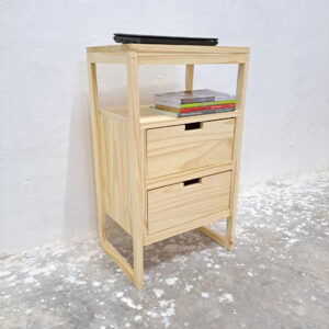 Mesa de Luz Minimalista 40 cm Pino Natural | Basket Shop