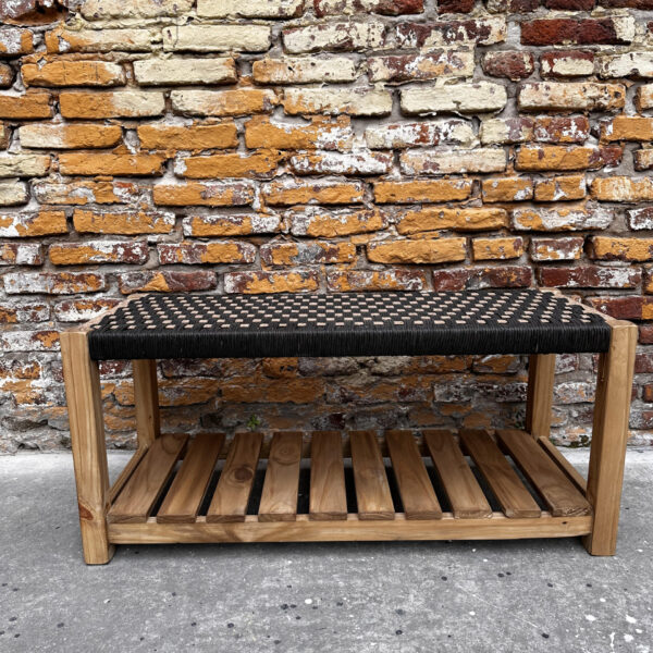 Pie de Cama Pino y Craft Negro 100 cm | Basket Shop