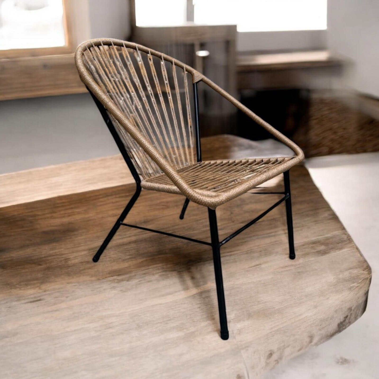 Silla Asunción Hierro y Yute 76 cm | Basket Shop