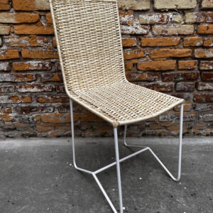 Silla Hierro y Mimbre Patas Blancas | Basket Shop