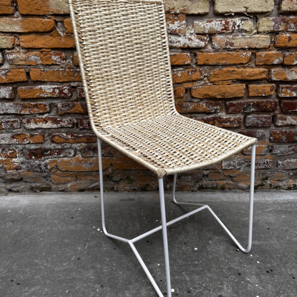 Silla Hierro y Mimbre Patas Blancas | Basket Shop