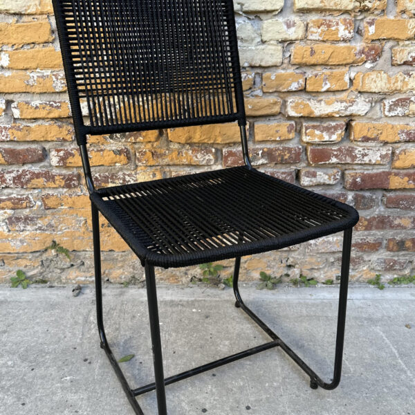 Silla Roma Caño y Yute Negro 120 kg | Basket Shop