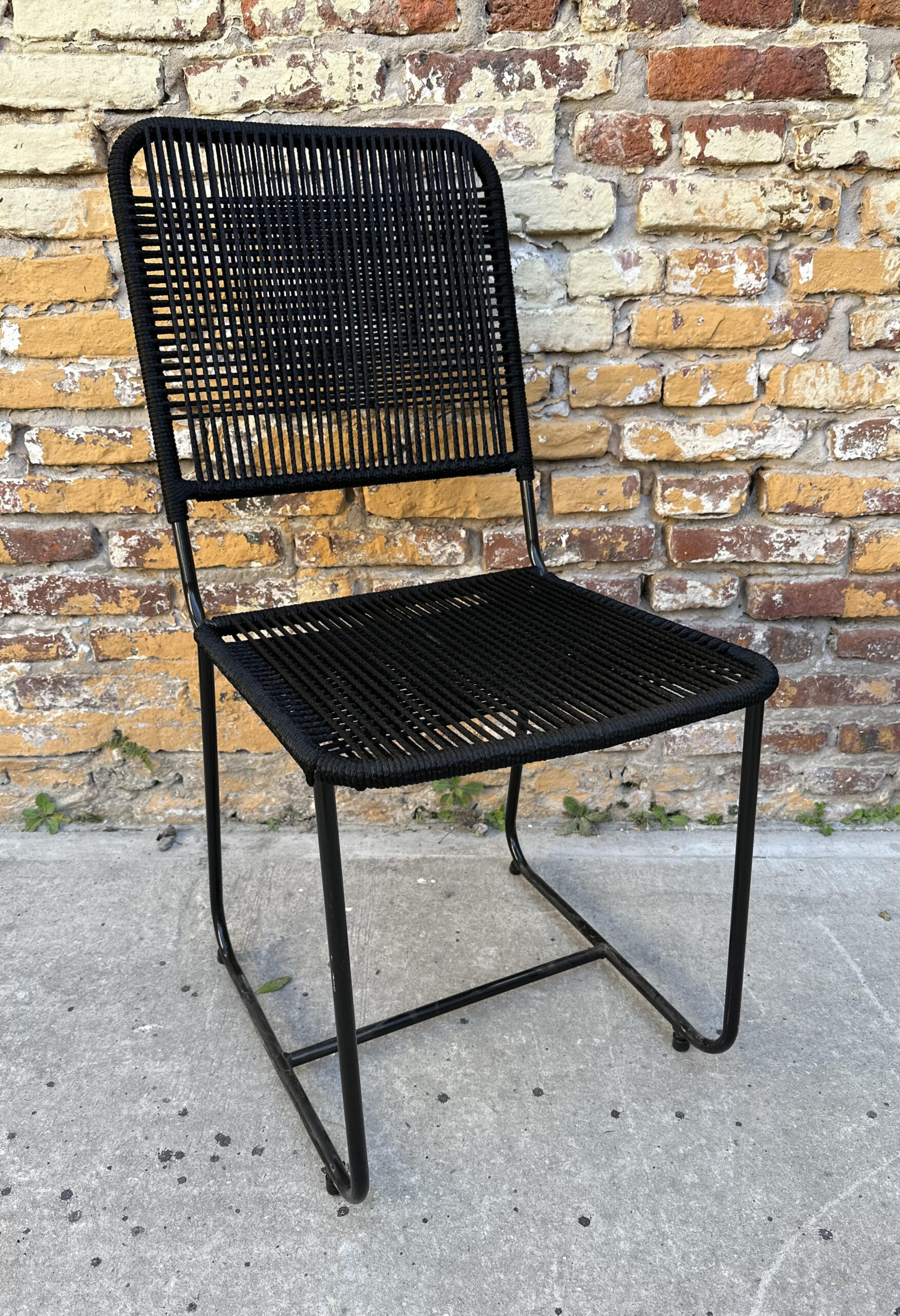 Silla Roma Caño y Yute Negro 120 kg | Basket Shop