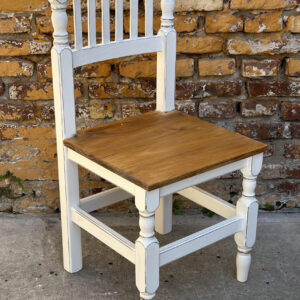 Silla Torneada Pino Pintada Asiento Caoba | Basket Shop