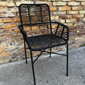 Sillón Cirilo Negro – Caño y Yute | Basket Shop