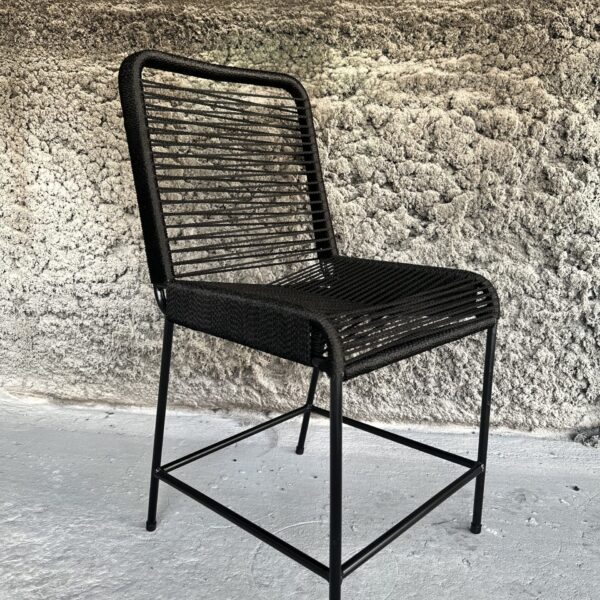 Silla Tulum Negra Eco – Caño y Yute | Basket Shop