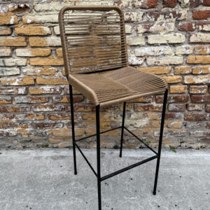 Banqueta Tulum Marrón – Caño y Yute 75 cm | Basket Shop