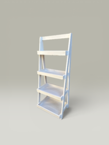 Organizador de Madera 4 Estantes Patinado Blanco | Basket