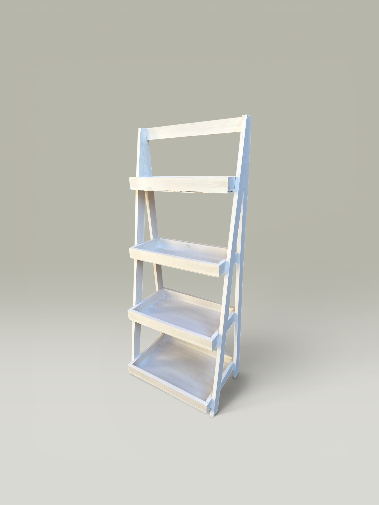 Organizador de Madera 4 Estantes Patinado Blanco | Basket