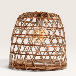 Lámpara Colgante de Mimbre Calada 30x30 cm | Basket