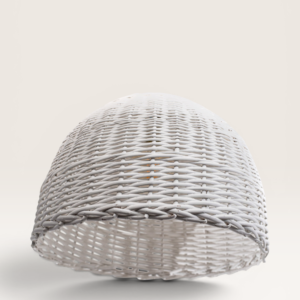 Lámpara Colgante de Mimbre Blanca 30x20 cm | Basket