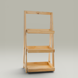 Organizador de Madera 3 Estantes Sin Pintar | Basket Shop
