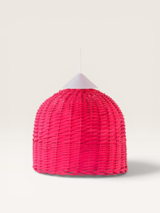 Lámpara Colgante de Mimbre Salmón 30×30 cm | Basket