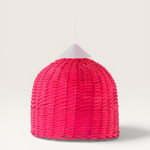 Lámpara Colgante de Mimbre Salmón 30x30 cm | Basket