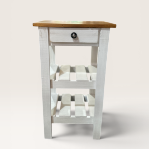 Mesa de Luz Blanca Tapa Cera Tirador Cerámica | Basket