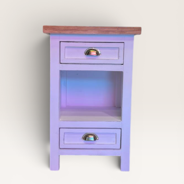 Mesa de Luz Vita Pino Blanco con Tapa Encerada | Basket