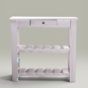 Mesa Arrime Patinada Blanca 100x40x80 | Basket Shop