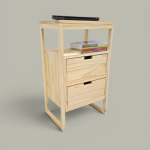 Mesa de Luz Minimalista 40 cm Pino Natural | Basket Shop