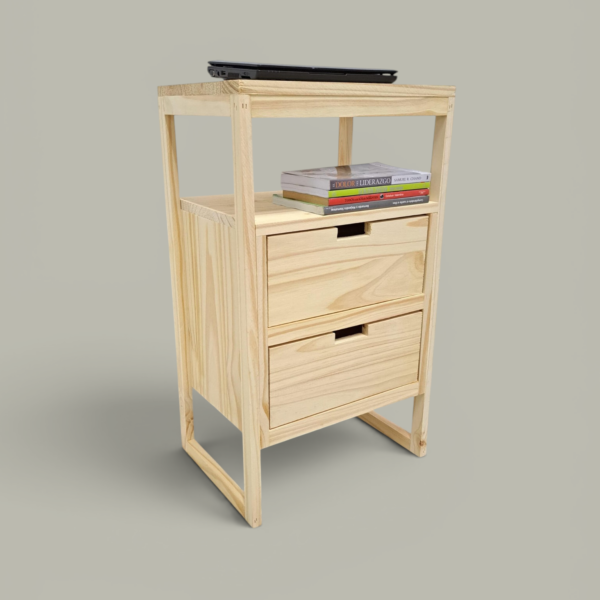 Mesa de Luz Minimalista 40 cm Pino Natural | Basket Shop
