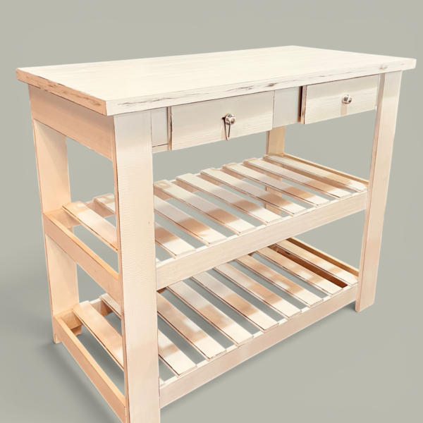 Desayunador 1.20 m Blanco Decapado – Cocina | Basket