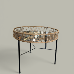 Mesa Redonda 65 cm con Tejido Yute – Living | Basket Shop
