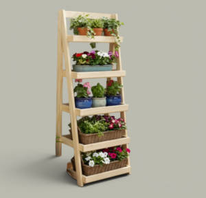 Organizador de Madera 5 Estantes Sin Pintar | Basket Shop
