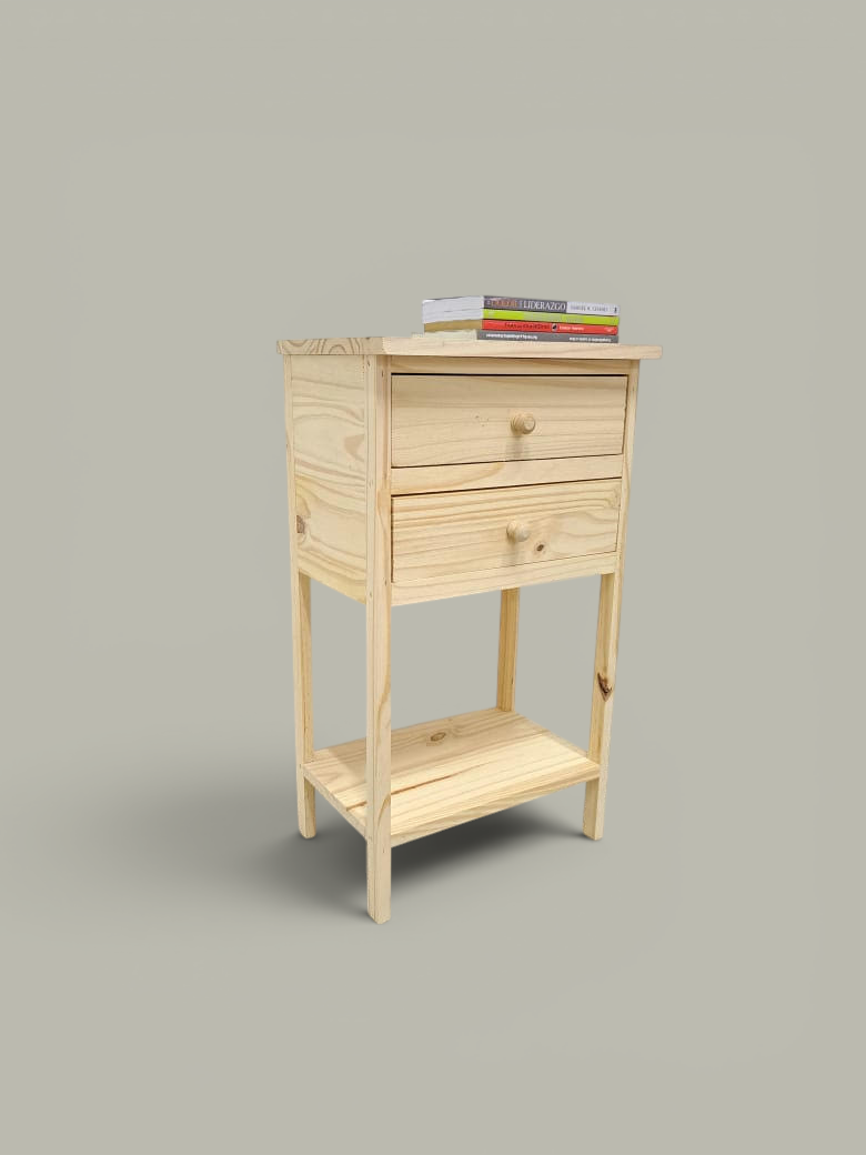 Mesa de Luz Sommier 40 cm Pino Natural | Basket Shop
