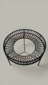 Mesa Redonda 65 cm Caño y Tejido Yute | Basket Shop