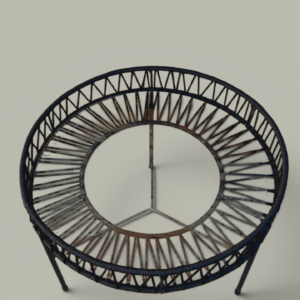 Mesa Redonda 65 cm Caño y Tejido Yute | Basket Shop