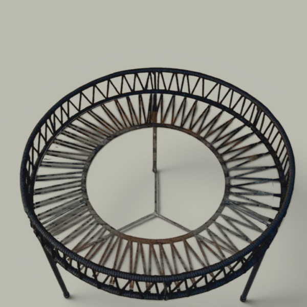 Mesa Redonda 65 cm Caño y Tejido Yute | Basket Shop
