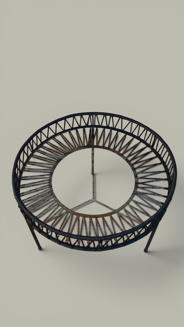 Mesa Redonda 65 cm Caño y Tejido Yute | Basket Shop