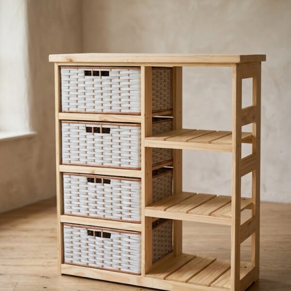 Cajonera 4 Canastos con Estante 90x105 cm | Basket Shop