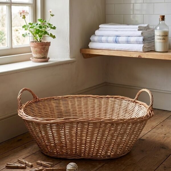 Canasto Leñero Oval Mediano 60 cm Mimbre | Basket Shop