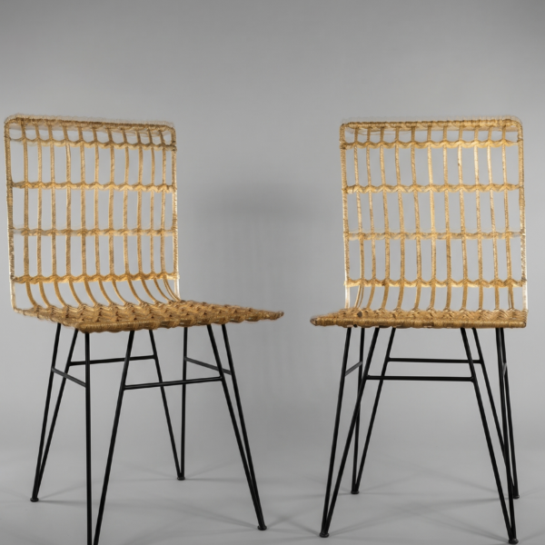 Silla Varillada Hierro y Mimbre | Basket Shop